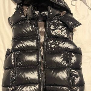 Moncler Shiny Black Puffer Vest